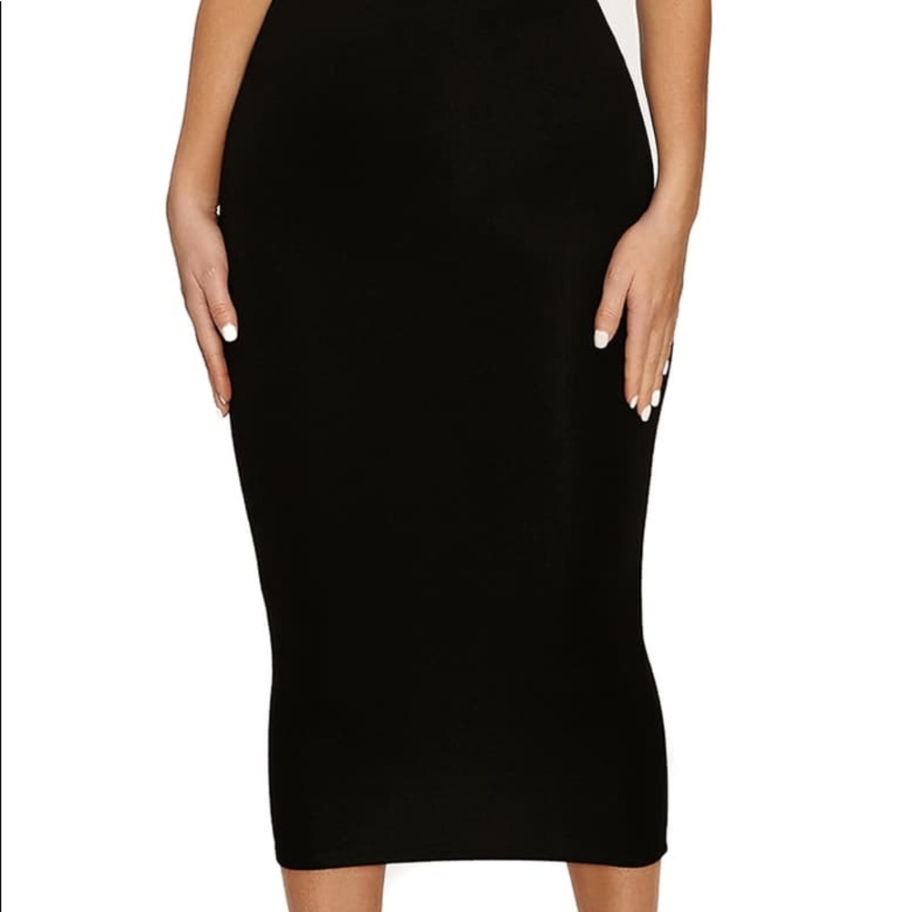 naked wardrobe stretchy midi skirt